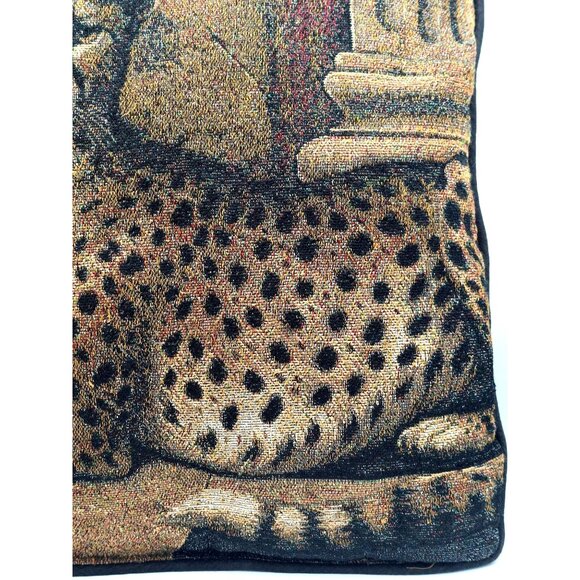 Vtg Mohawk Home Cheetah Tapestry Decorative Throw Pillow - Picture 3 of 9